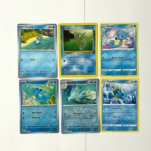 Set of 6 Pokémon Cards Horsea Seadra NM